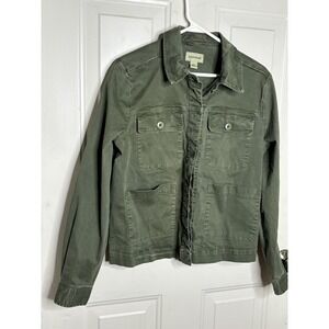 Goodthreads Jacket Mens Medium Green Military Utility Cotton Blend Field